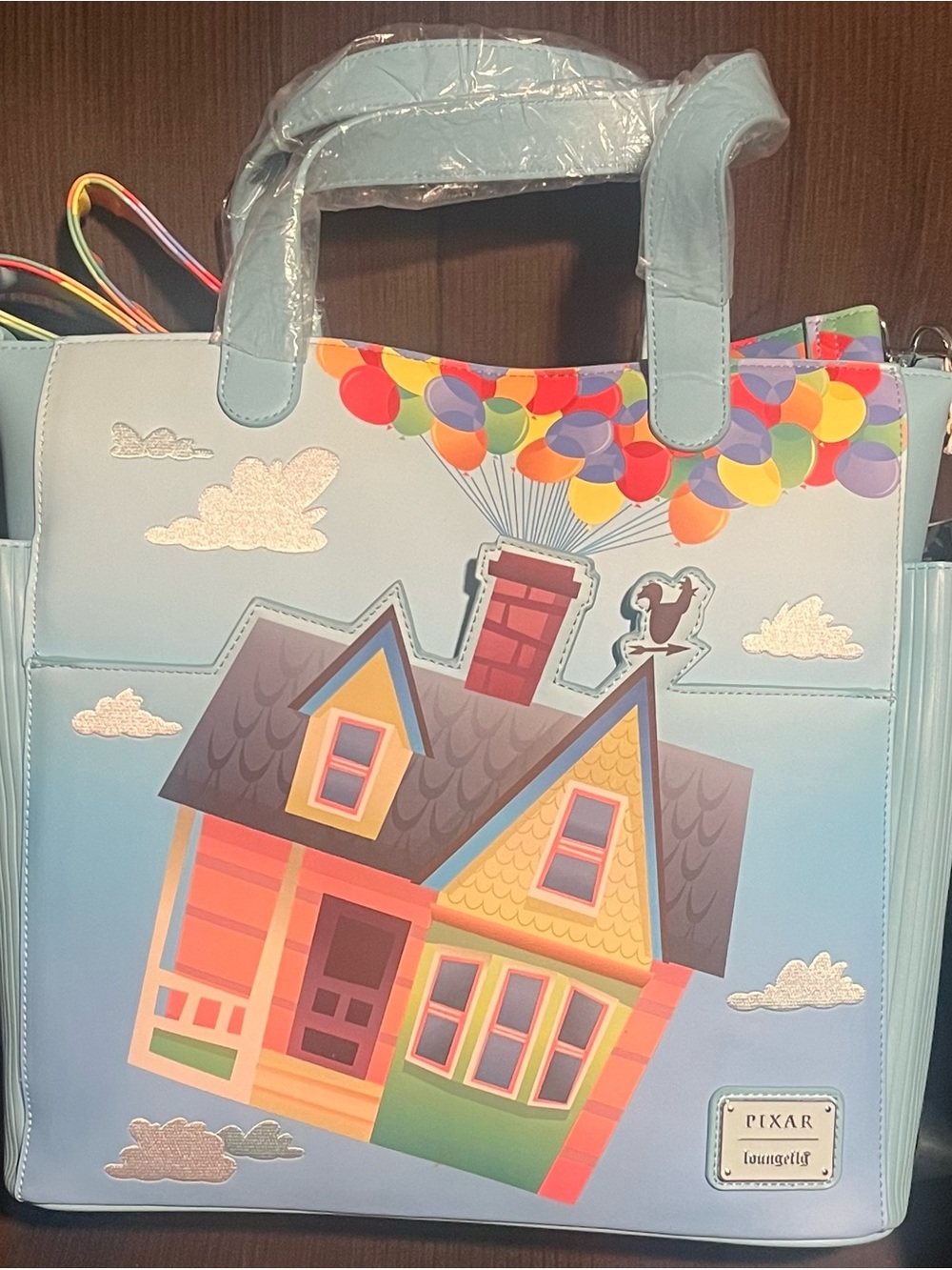 NWT Pixar x Loungefly Blue 'Up' House Balloon Tote Bag - Picture 1 of 2